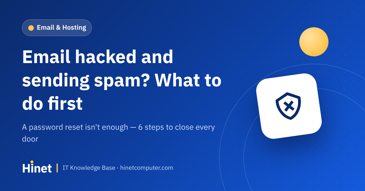 Email account hacked and sending spam — response steps by Hinet