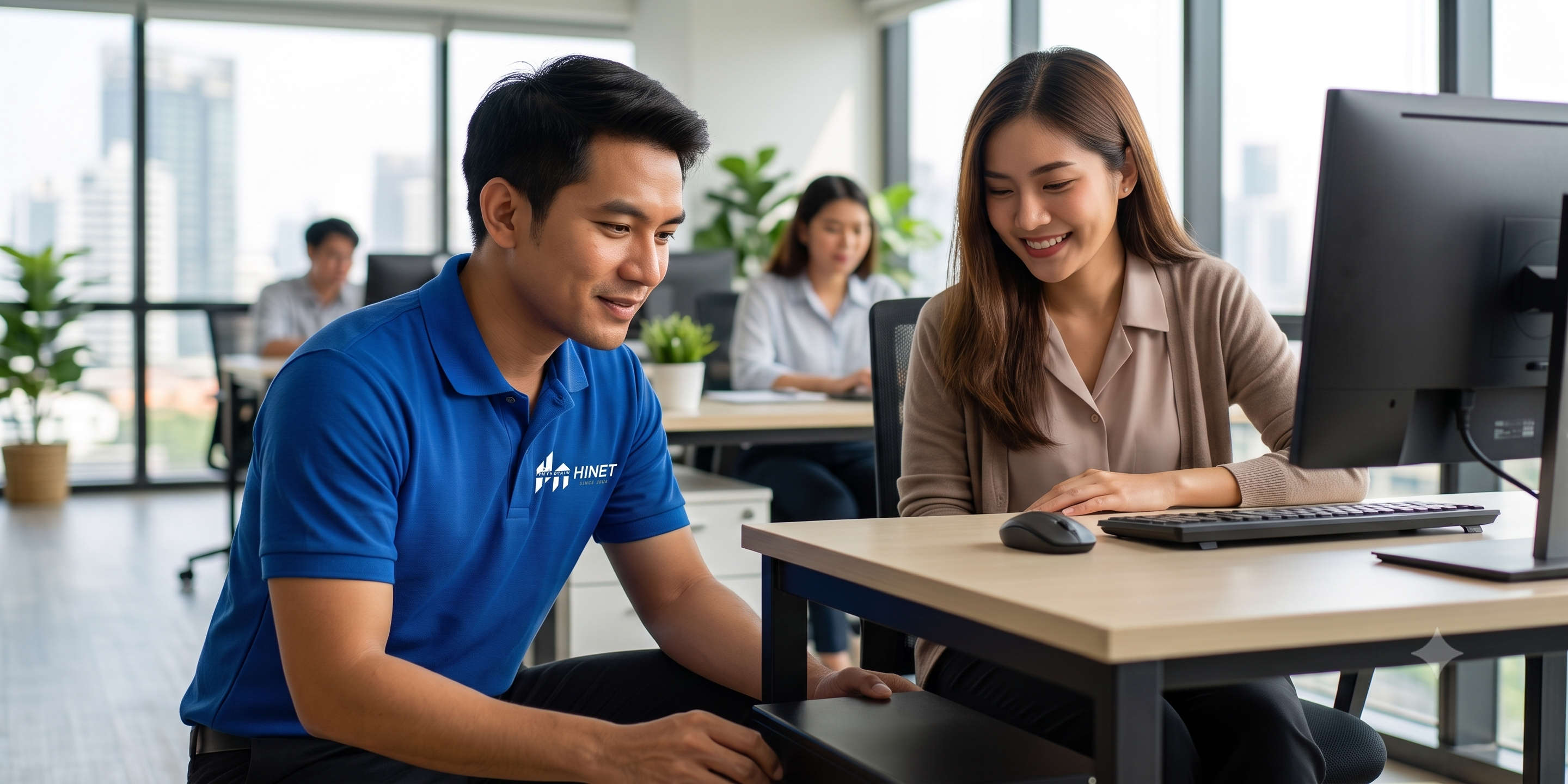 ทีม IT Support ของ Hinet ให้บริการถึงหน้างานที่ออฟฟิศลูกค้า